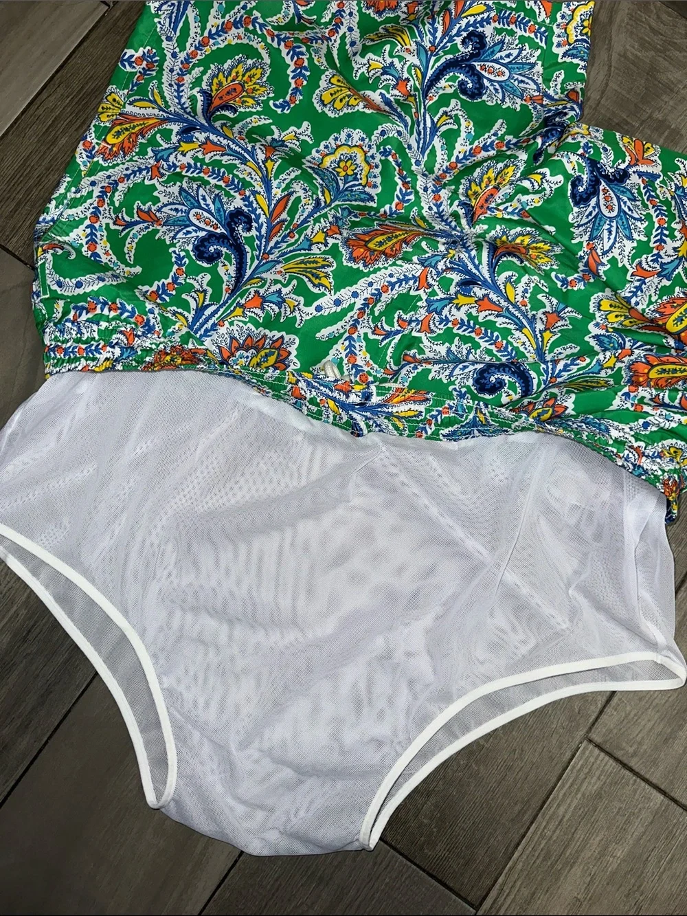 Polo‎ Ralph Lauren Swim Trunk Shorts Green Blue Orange Swimwear Men's 2XLT